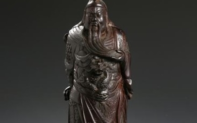 Chinese Zitan Statue of Guangong