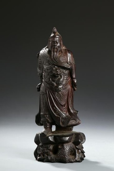 Chinese Zitan Statue of Guangong