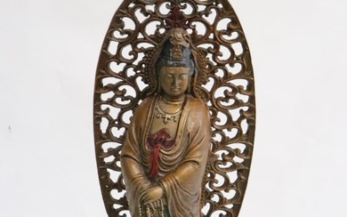 Chinese bronze sculpture of deity