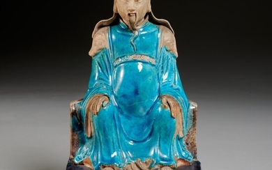 Chinese fahua seated official figure