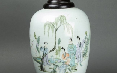 Chinese famille rose jar with cover