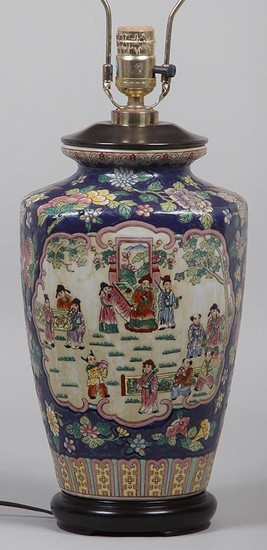 Chinese hand painted porcelain vase as lamp. FR3SH.