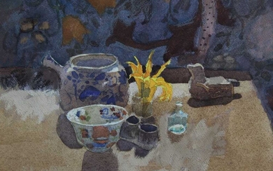 Christina Gaa (1939-1992) watercolour - still life with Nepalese bird, initialled, in glazed frame, 22.5cm x 28cm Provenance: Bankside Gallery, London