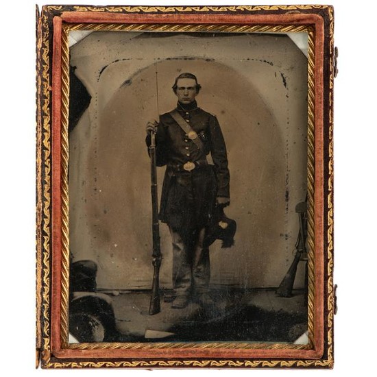 Civil War Quarter Plate Tintype of Private from the