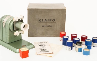 Clairo film projector with 10 filmrolls.