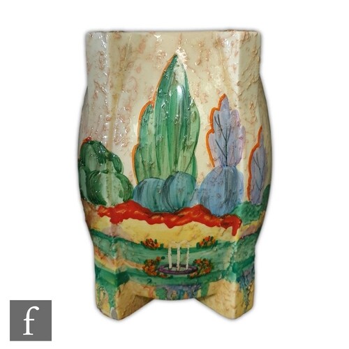 Clarice Cliff - Patina Garden - A shape 400 Stamford vase ci...