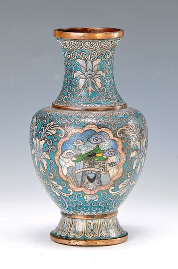 Cloisonne vase, China, around 1870, copper body,...
