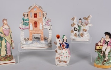 Collection of Five Staffordshire Porcelain Figurines