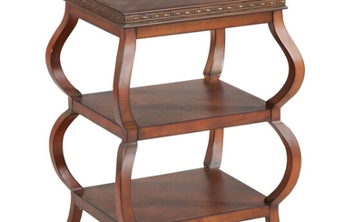 Contemporary Mahogany-Stained Tiered Serving Table