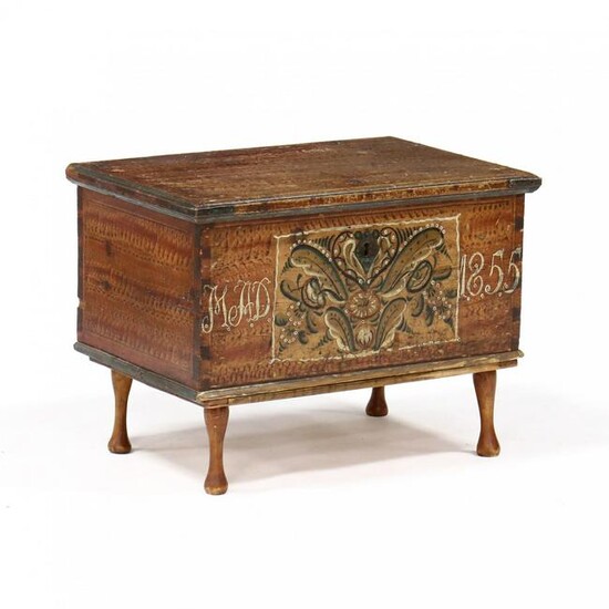 Continental Paint Decorated Diminutive Dower Chest