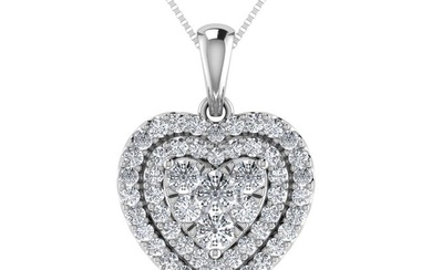 Diamond 3/4 Ct.Tw. Heart Pendant in 14K White Gold