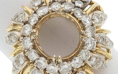 Diamond, Gold Semi-Mount Stone: full-cut diamonds weighing a total...