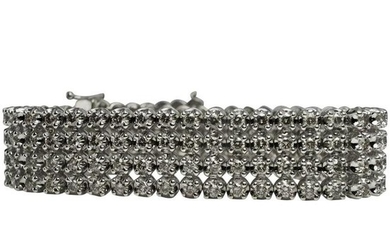 Diamond Tennis Bracelet 10.40cttw 4 rows 14K White Gold