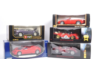 Diecast - a collection of x5 boxed 1/18 scale diecast model ...