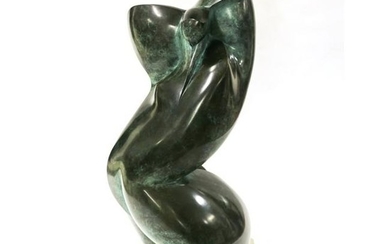 Dominique Polles Abstract Nude Bronze Sculpture