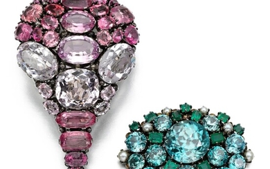 Dorrie Nossiter, attributed to | Two gem set brooches