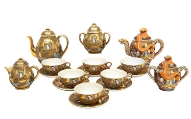 ELEMENTS OF SERVICES TO THE SATSUMA EARTHENWARE TEA...