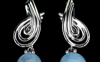 Earrings in rhodium-plated Sterling silver.