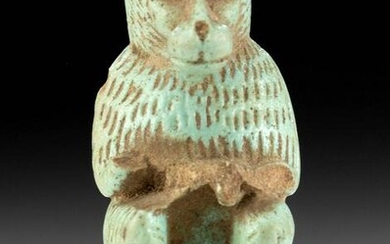 Egyptian Faience Baboon Pendant of Thoth