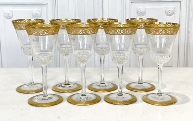 Eight XL St. Louis Thistle Pattern Goblets