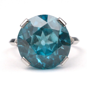 FACETED BLUE ZIRCON RING