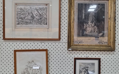 FOUR 18TH/19TH CENTURY ENGRAVINGS AND ETCHINGS