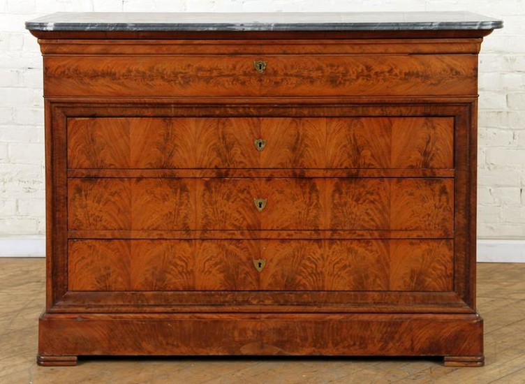 FRENCH CROTCH MAHOGANY LOUIS PHILIPPE COMMODE