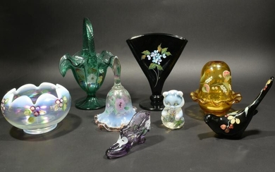 Fenton, 8 Boxed Signed and Hand Painted Glass Items