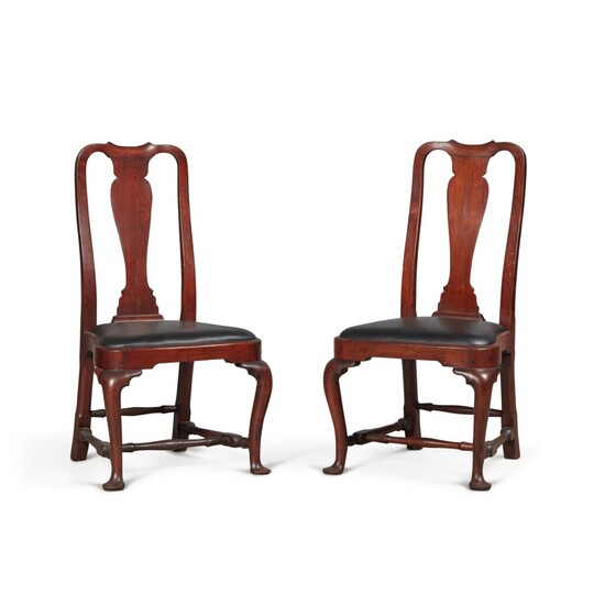 Fine Pair of Queen Anne Mahogany Compass-Seat Side Chairs, Boston, Massachusetts, Circa 1760