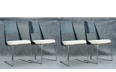 Four [4] Mid-Century Daystrom Smoked Lucite Back Chairs