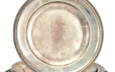 Four French Silver Serving Dishes; Together with Five