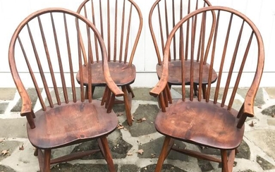 Four Handmade Windsor Kitchen or Dining Chairs