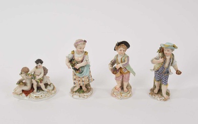 Four various Meissen figurines