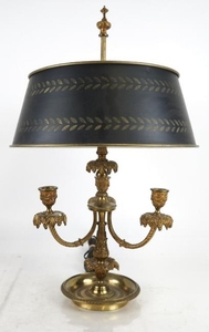 French Bronze Dore Bouillotte Lamp