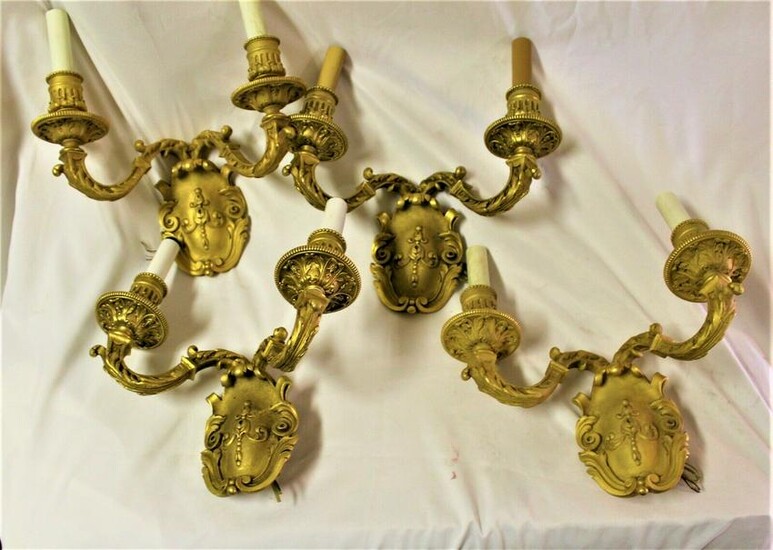 French Empire Sconces ,18 K Dore Gold ,Bronze cast
