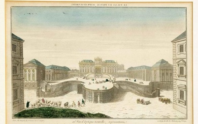 French peep-sheet c. 1780, ''Le Palais du Prince Schwarzenberg'', col. copperplate engraving with