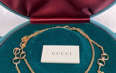 GUCCI BRAND NEW 18K GOLD ENAMELED NECKLACE W BAG & BOX