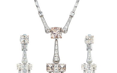GUCCI MORGANITE AND DIAMOND NECKLACE AND EARRINGS