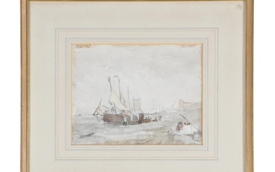 † George Chambers Jr. (British 1829-1878), Fishermen unloading the catch