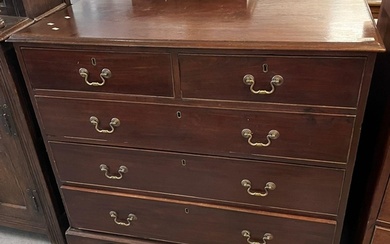 George III style mahogany straight front chest of two short ...