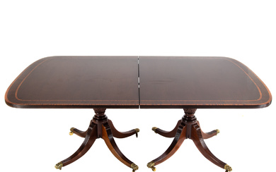 Georgian Style Mahogany Banded Pedestal Table