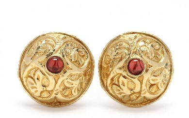 Gold and Gem-Set Renaissance Style Earrings