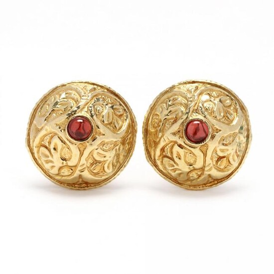 Gold and Gem-Set Renaissance Style Earrings