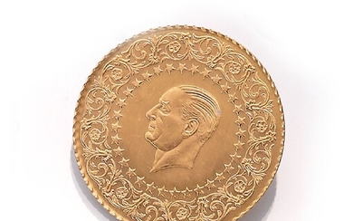Gold coin, 250 Piaster, Turkey, 1969 , Mustafa...