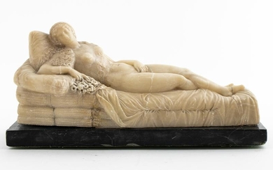 Grand Tour Style Alabaster Reclining Nude Woman