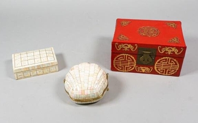Grouping of Jewelry Boxes and Bag