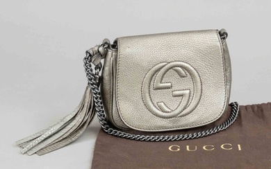 Gucci, Metallic Pebbled Calfskin GG