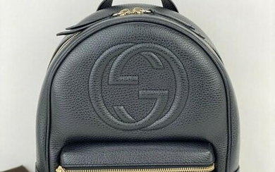 Gucci Soho Black Pebbled Calfskin Chain Backpack 431570