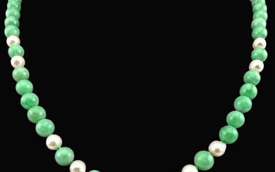 Gumps 14K Apple Green Jade Bead Necklace