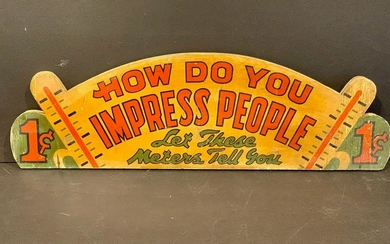 HOW DO YOU IMPRESS PEOPLE sign, c. 1940